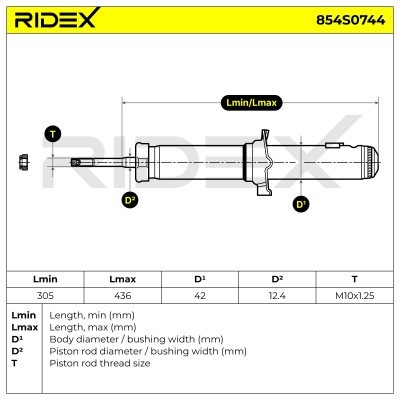 Stoßdämpfer RIDEX 854S0744 854S0744 - foto 8