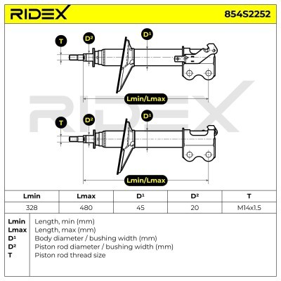 Stoßdämpfer RIDEX 854S2252 854S2252 - foto 7