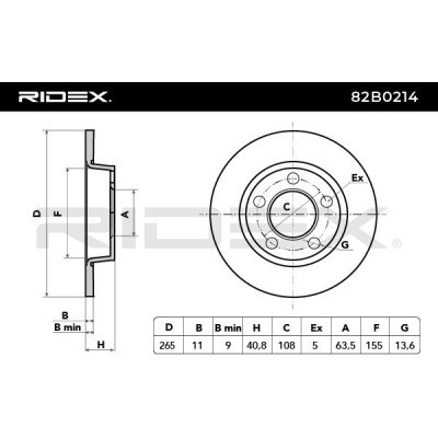 Bremsscheibe RIDEX 82B0214 82B0214 - foto 4