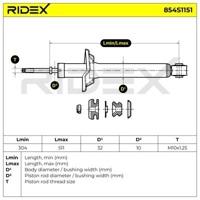 Stoßdämpfer RIDEX 854S1151 854S1151 - foto 4
