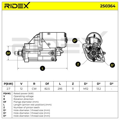 Anlasser RIDEX 2S0364 2S0364 - foto 5