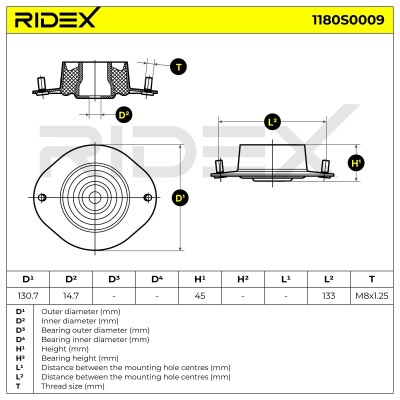 Stoßdämpferkissen Vorderachse RIDEX 1180S0009 1180S0009 - foto 5