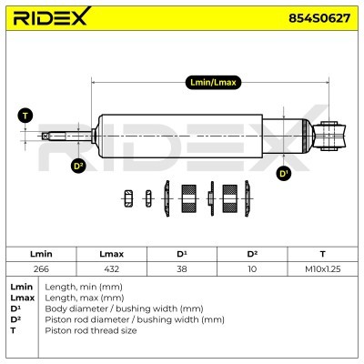 Stoßdämpfer RIDEX 854S0627 854S0627 - foto 6