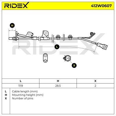 ABS Sensor RIDEX 412W0607 412W0607 - foto 6