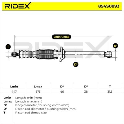 Stoßdämpfer RIDEX 854S0893 854S0893 - foto 12