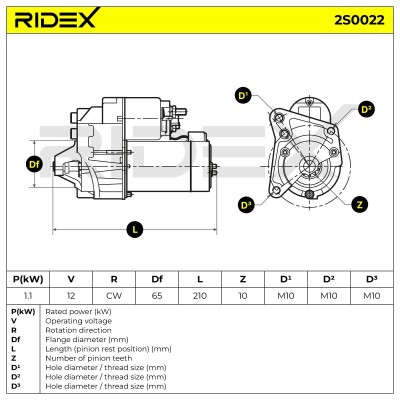 Anlasser RIDEX 2S0022 2S0022 - foto 10