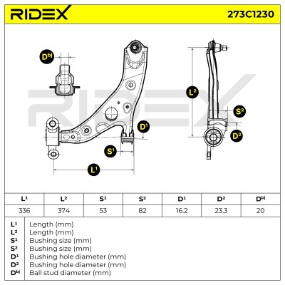 Querlenker RIDEX 273C1230 273C1230 - foto 6