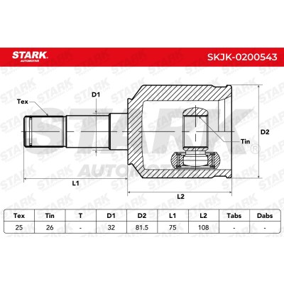 Gelenksatz, Antriebswelle Stark SKJK-0200543 SKJK-0200543 - foto 6