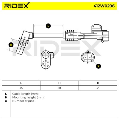 ABS Sensor RIDEX 412W0296 412W0296 - foto 6