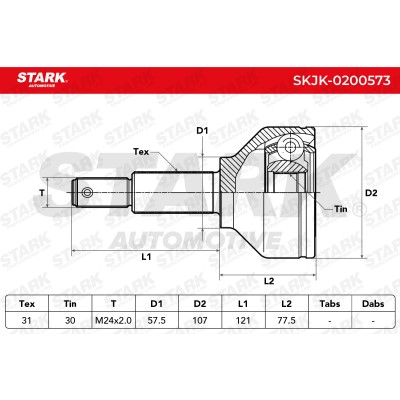 Gelenksatz, Antriebswelle Stark SKJK-0200573 SKJK-0200573 - foto 4