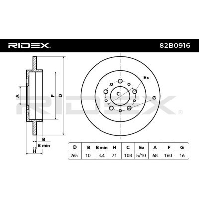 Bremsscheibe RIDEX 82B0916 82B0916 - foto 3