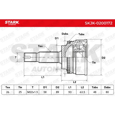 Gelenksatz, Antriebswelle Stark SKJK-0200172 SKJK-0200172 - foto 5