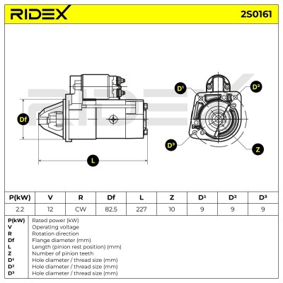 Anlasser RIDEX 2S0161 2S0161 - foto 5