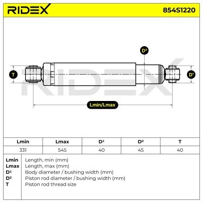 Stoßdämpfer RIDEX 854S1220 854S1220 - foto 7