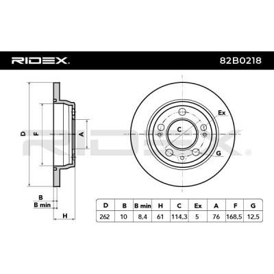 Bremsscheibe RIDEX 82B0218 82B0218 - foto 3