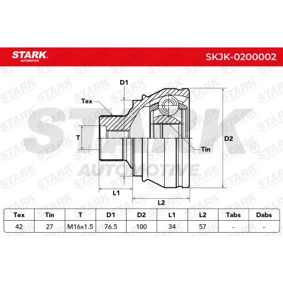 Gelenksatz, Antriebswelle Stark SKJK-0200002 SKJK-0200002 - foto 6