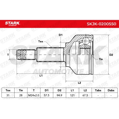 Gelenksatz, Antriebswelle Stark SKJK-0200550 SKJK-0200550 - foto 5