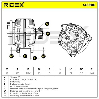 Generator RIDEX 4G0816 4G0816 - foto 6