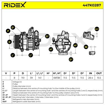 Kompressor, Klimaanlage LAND ROVER 447K0287 - foto 5