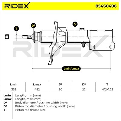 Stoßdämpfer RIDEX 854S0496 854S0496 - foto 6