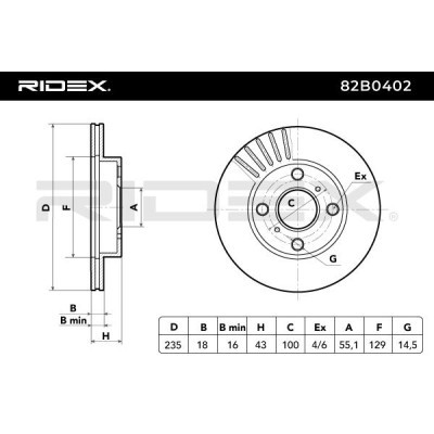Bremsscheibe RIDEX 82B0402 82B0402 - foto 7