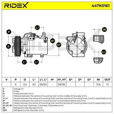 Kompressor, Klimaanlage MAZDA 3 (BK) 6 Station Wagon 447K0161 - foto 7