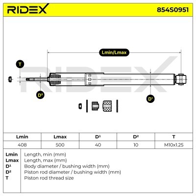 Stoßdämpfer RIDEX 854S0951 854S0951 - foto 8