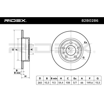 Bremsscheibe RIDEX 82B0286 82B0286 - foto 3