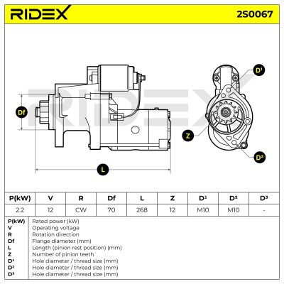 Anlasser RIDEX 2S0067 2S0067 - foto 6