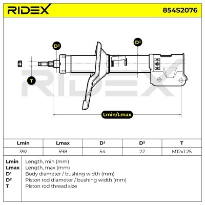 Stoßdämpfer RIDEX 854S2076 854S2076 - foto 8