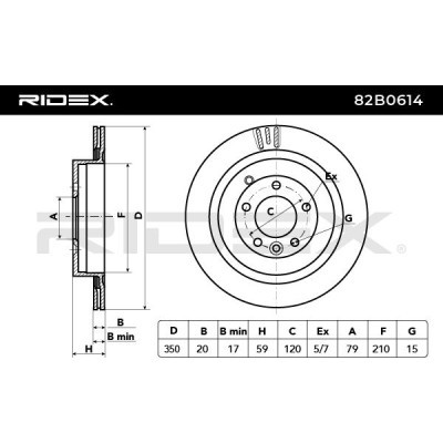 Bremsscheibe RIDEX 82B0614 82B0614 - foto 3
