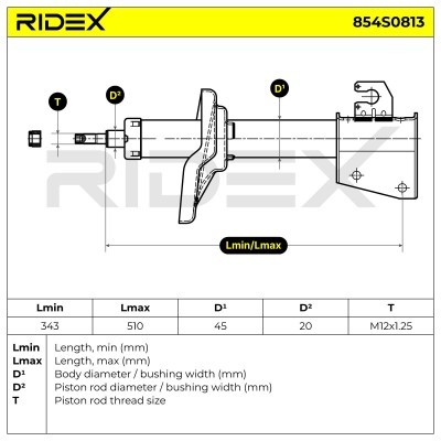 Stoßdämpfer RIDEX 854S0813 854S0813 - foto 7