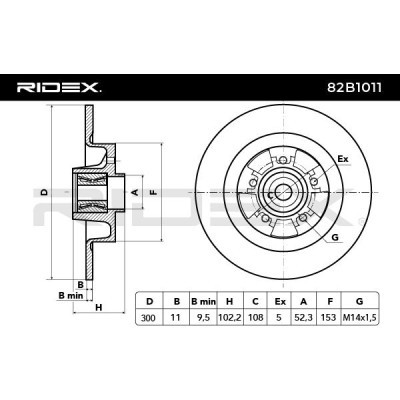 Bremsscheibe RIDEX 82B1011 82B1011 - foto 4