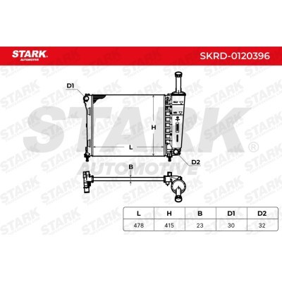 Kühler, Motorkühlung Stark SKRD-0120396 SKRD-0120396 - foto 3