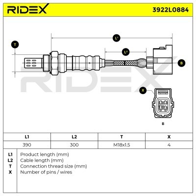 Lambdasonde RIDEX 3922L0884 3922L0884 - foto 6