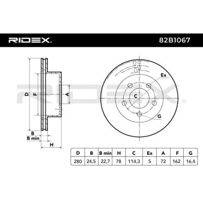 Bremsscheibe RIDEX 82B1067 82B1067 - foto 3