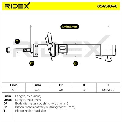 Stoßdämpfer RIDEX 854S1840 854S1840 - foto 8