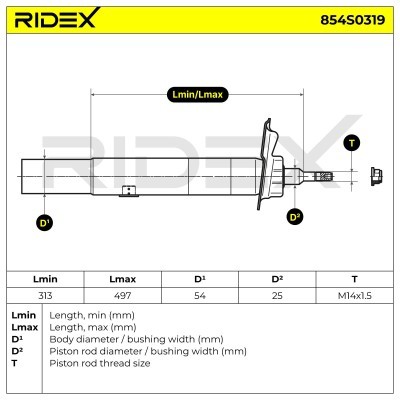Stoßdämpfer RIDEX 854S0319 854S0319 - foto 9
