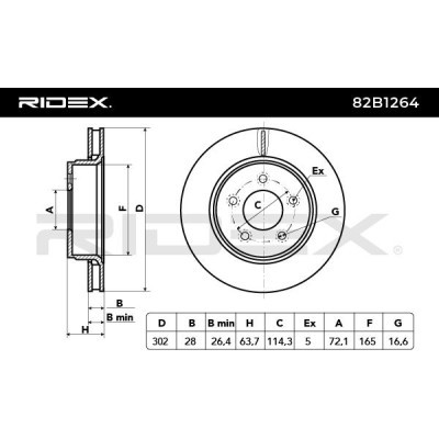 Bremsscheibe RIDEX 82B1264 82B1264 - foto 5