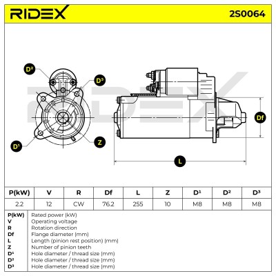 Anlasser RIDEX 2S0064 2S0064 - foto 6