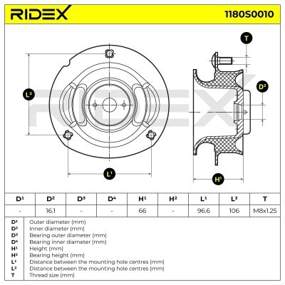Stoßdämpferkissen Vorderachse RIDEX 1180S0010 1180S0010 - foto 4