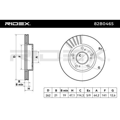 Bremsscheibe RIDEX 82B0465 82B0465 - foto 3