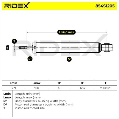 Stoßdämpfer RIDEX 854S1205 854S1205 - foto 8