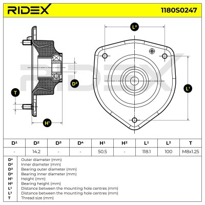 Stoßdämpferkissen Vorderachse RIDEX 1180S0247 1180S0247 - foto 6
