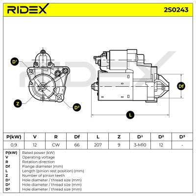 Anlasser RIDEX 2S0243 2S0243 - foto 7