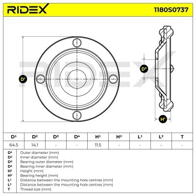 Stoßdämpferkissen Vorderachse RIDEX 1180S0753 1180S0753 - foto 4