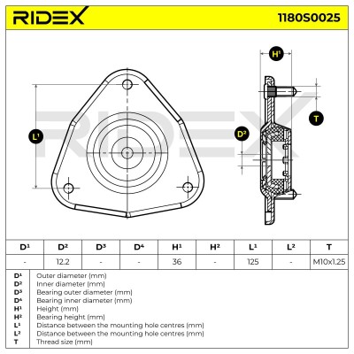 Stoßdämpferkissen Vorderachse RIDEX 1180S0025 1180S0025 - foto 5