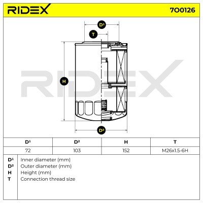 Ölfilter RIDEX 7O0126 7O0126 - foto 5