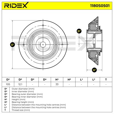 Stoßdämpferkissen Vorderachse RIDEX 1180S0501 1180S0501 - foto 6