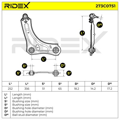 Querlenker RIDEX 273C0751 273C0751 - foto 7